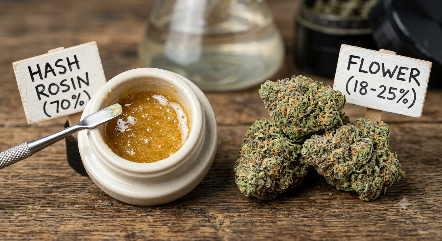Is hash rosin stronger than flower