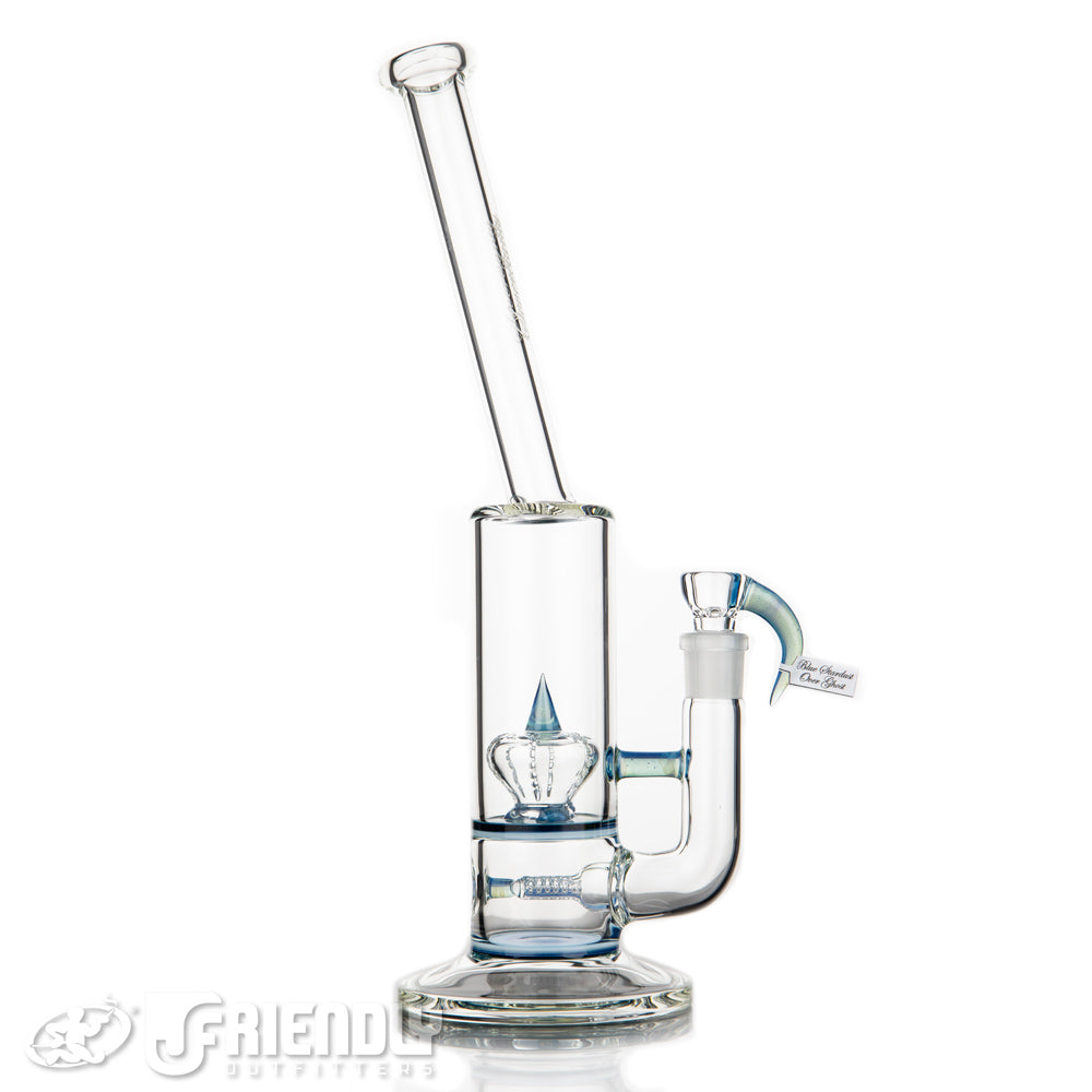 Sovereignty Glass 60mm Bent Neck G Line to Imperial w/Partial Blue Stardust/Ghost Accents
