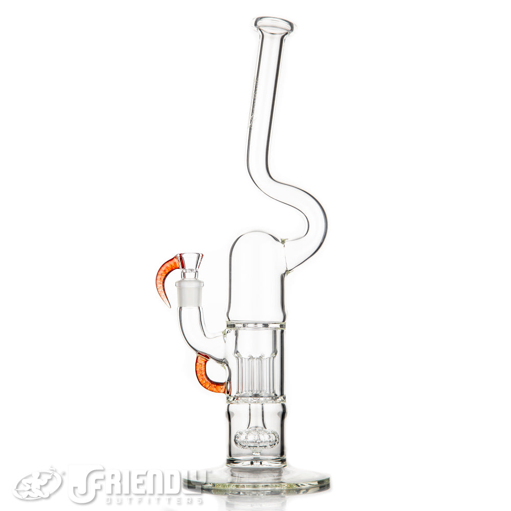 Sovereignty Glass Pint Size Natty Neck Peyote Pillar w/Transparent Red Steve Latti Prep on Bridge and Horn