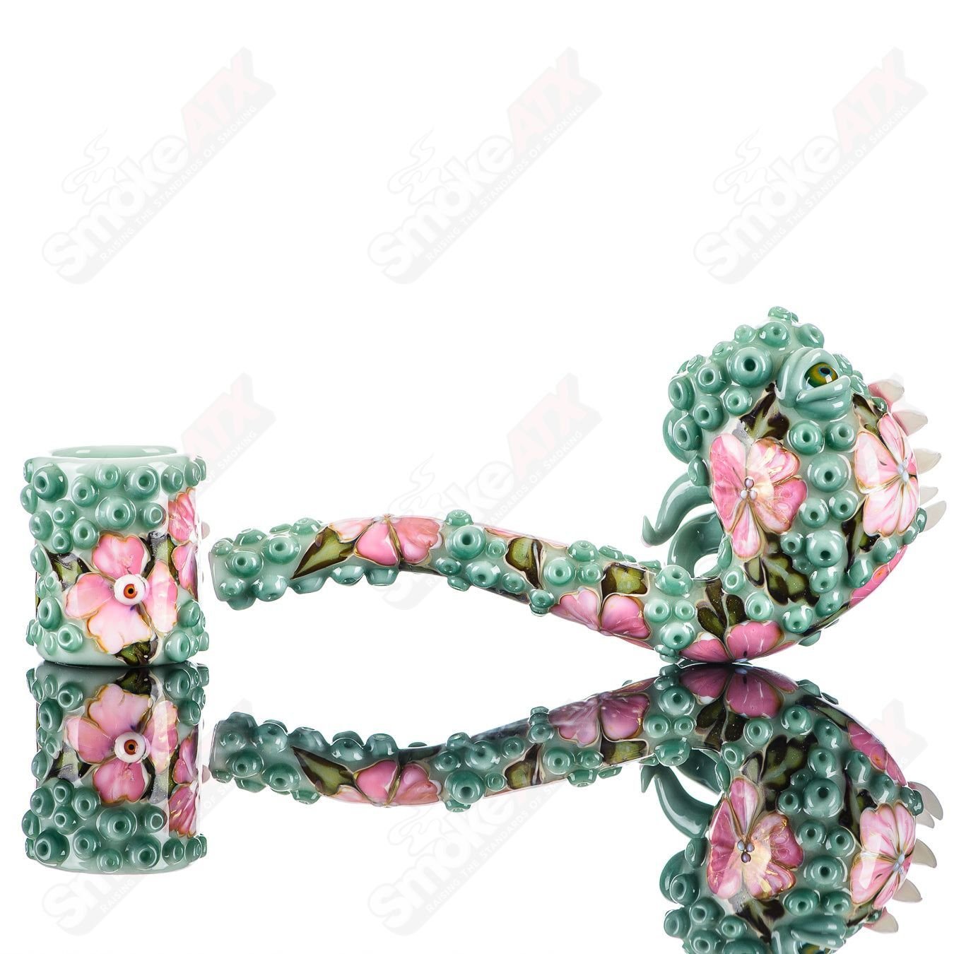 Jade Flower Tentacle Sherlock + Shotglass Set Sarita x Salt Glass